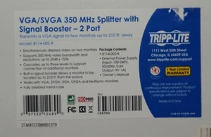 Tripp Lite VGA/SVGA 2 Display 350 MHz Splitter Signalverstärker B114-002-R - Bild 1 von 6