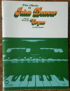 VTG The Music of JOHN DENVER Made Easy for Organ by Bill Hughes, 1973 Song Book - Picture 1 of 4