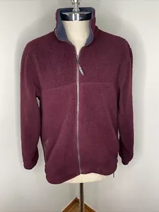 Cabela's Womens Fleece Jacket Sz L Purple Zip Front Coat Cardigan - Picture 1 of 6