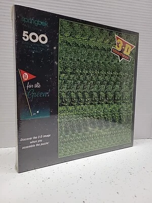 SPRINGBOK 500 piece Puzzle Go for the Green Golf Stereograms 3D 1994 NIB Expert - Image 1 of 4