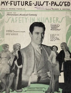My Future Just Passed Sheet Music 1930 Buddy Rogers Safety in Numbers - Picture 1 of 6