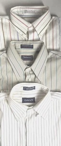 Men long sleeves button-up dress/casual striped shirts-Choice Size/Color - Picture 1 of 4