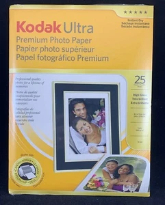 KODAK ULTRA Premium Photo Paper High Gloss 25 Sheets 8.5 in x 11 in 10 mil New - Picture 1 of 3