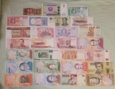 27 DIFERENTES papeles moneda mundial UNC EMITIDOS DIFERENTES años  Foto 1 de 3