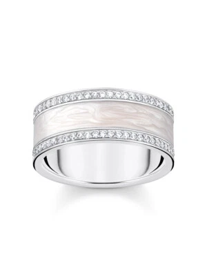 Thomas Sabo TR2446-041-14-58 Anello a fascia in argento con zirconi bianchi e... - Immagine 1 di 3