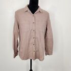 UniversalThread Brown Cotton Long Sleeve Collared Button Down Shirt Top Blouse M