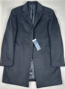 NWT Cardinal Of Canada Wool Cashmere Charcoal 3 Button Trench Coat Size 44R - Picture 1 of 10