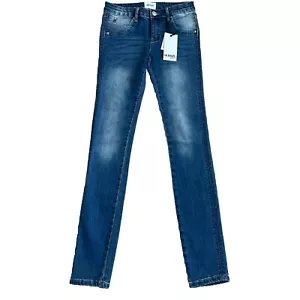 NWT Hudson Girls Jeans Size 14 Flap Pockets Medium Wash Skinny Straight Denim - Picture 1 of 11
