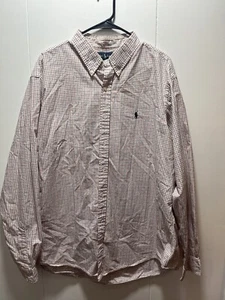 Camisa Ralph Lauren Para Hombre Talla 2XL XXL Manga Larga Azul Rojo Cuadros Logo Abotonado - Imagen 1 de 4