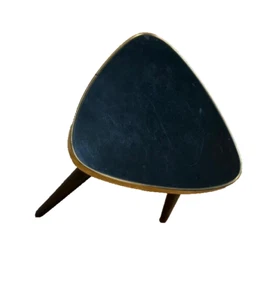 Mesa auxiliar años 50 60 taburete de flores trípode madera mid century Vintage Resopal - Imagen 1 de 4