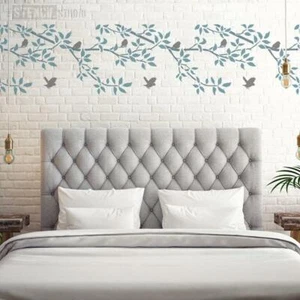 Burford Branch Border with Birds Stencil - Reusable Stencil - Wall Painting -DIY - Picture 1 of 13