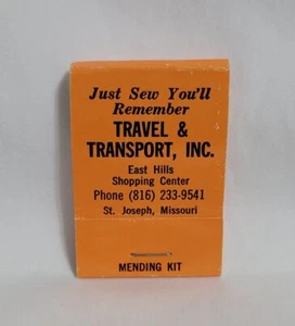 Vintage Matchbook Travel & Transport Sewing Mending Kit St Joseph MO Advertising - Picture 1 of 8
