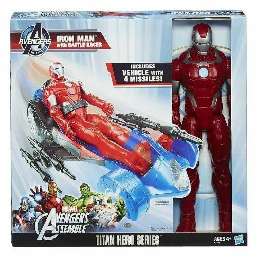 Marvel Iron Man con Battle Racer Avengers Assemble Hasbro Titan Hero Series Foto 1 de 1