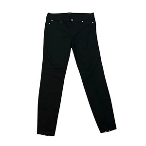 Celebrity Pink Black Gold Zippered Ankle Skinny Jean Stretch Moto Womens 11/30 - Picture 1 of 13