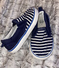 Baby Gap Slip-on Shoes Navy Blue & White Striped Sneaker Loafer Toddler Kids 7c