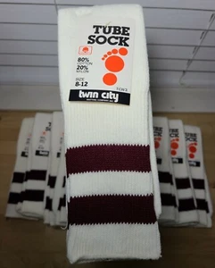 Vintage Twin City Tube Socks Men's Mid-Calf Stripe New Old Stock 8-12 - Picture 1 of 4
