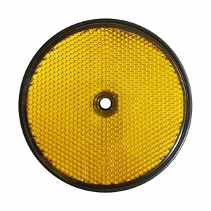 2 x SCREW ON AMBER ROUND REFLECTORS 85mm trailer car van caravan motorhome boat - Picture 1 of 1