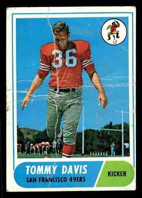 1968 Topps #165 Tommy Davis - San Francisco 49ers (Low Grade) - Image 1 of 2