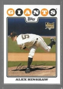 2008 Topps Update Alex Hinshaw Rookie #UH279 Giants