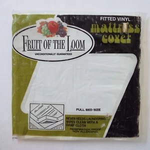 NOS Fruit of the Loom Vtg Mattress Cover Full Bed Size Wipes Clean - Picture 1 of 3