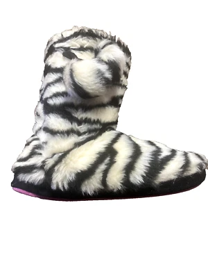 Meias chinelo de pele sintética femininas 9 estampa de animais bota/bota puxar zebra - Imagem 1 de 4
