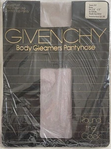 Vtg 1982 Givenchy Body Gleamers Ultra Sheer Pantyhose South Sea Silver sz SMALL - Picture 1 of 4