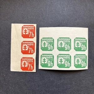 55573 Slowakei Briefmarken 1939 Zeitungen 9h 7h Streifen + Block postfrisch SP* - Bild 1 von 2