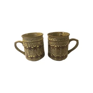 2 Vintage Japan Speckled Stoneware Coffee Mug Cup - Picture 1 of 10