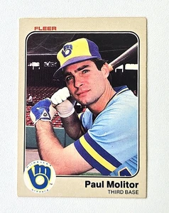 PAUL MOLITOR VINTAGE 1983 Fleer Baseball Card # 40 - Milwaukee Brewers - Picture 1 of 2