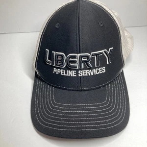 Liberty Pipeline Services Cap Hat Adult Adjustable Mesh Snapback Black White - Picture 1 of 12