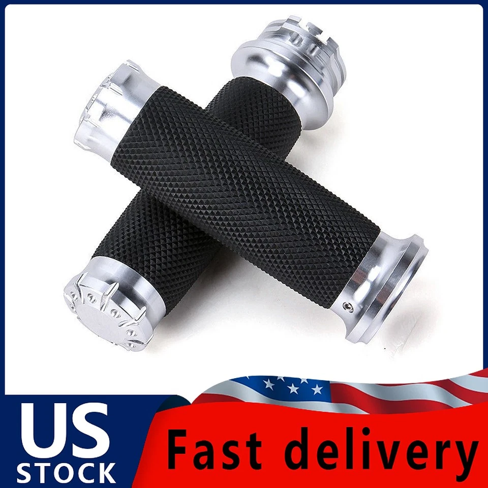 1" Chrome Handlebar Hand Grips Handle Bar Metal Universal Fits For Honda NEW - Image 1 of 4