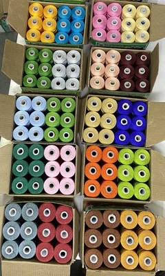 120 Tubes Rangohit 20 Colors Trilobal Polyester Embroidery Machine Thread Spools - Image 1 of 3