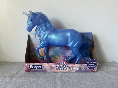 Breyer Paddock Pals,2025 独角兽星霜,蓝色虹彩,全新包装 — 第 1/4 张图片