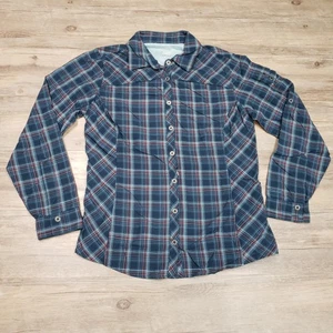 Columbia Shirt Womens Medium Plaid Button Down Long Sleeve Mesh Lined Outdoors - Picture 1 of 8