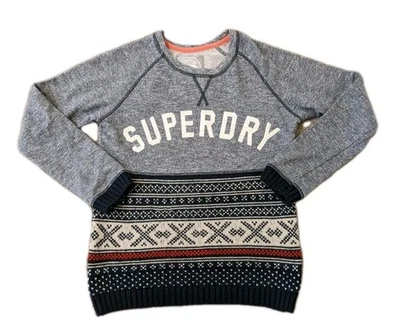 SUPERDRY MOUNTAIN KNITTED JUMPER Sweater Smart Pullover Mens Womens Size Small - Image 1 of 4