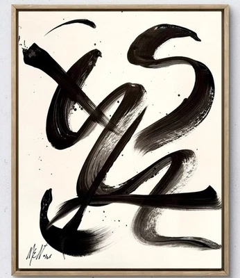 Maria Art NEGRO BLANCO 14x17 PAPEL MULTIMEDIA MIXTA Abstracto Contemporáneo Decoración de Pared 4 Foto 1 de 4