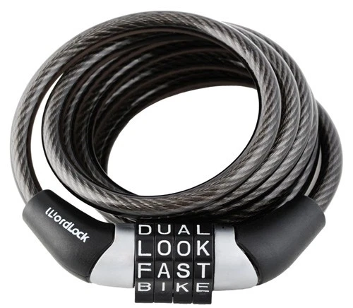 Wordlock 4 FT Bike Flexible Steel Cable Easy to Remember Black