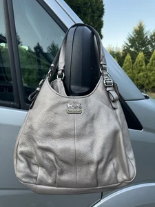 Coach Madison Metallic Bronze Gold Leather 3 Compartment Shoulder Bag Purse - Picture 1 of 13
