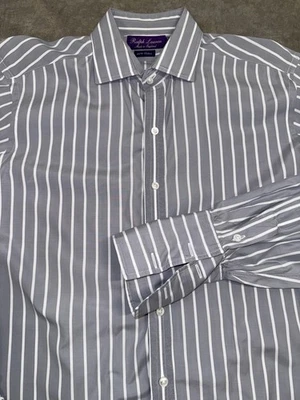Camisa de vestir Ralph Lauren etiqueta púrpura para hombre 16,5 35 puño francés cuello Keaton Foto 1 de 4