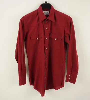 Vintage H Bar C Ranchwear Gaucho Cowboy Rodeo Pearl Snap Shirt Men's Medium Red - Image 1 of 4