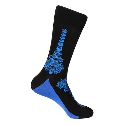 STEVEN LAND Adornos Estampado Patrón Azul Multicolor Algodón Nylon Spandez Socks - Imagen 1 de 2