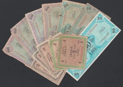 Italy Military Allied Issue 1943 English Italian Text M18-M21 12x aFR/aVF Z4703 - Image 1 of 4