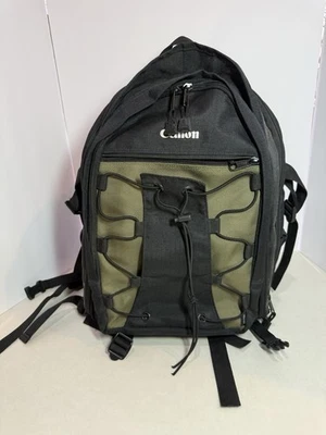 Canon DSLR Camera Backpack Bag Padded Dividers Black Olive Photo Gear Storage - Image 1 of 4