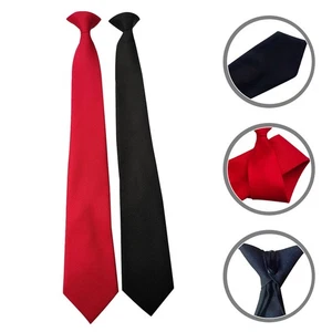 2 Stück Klemmkrawatten Büro Schuluniformen Herren klassische Kleidung Krawatten - Bild 1 von 12