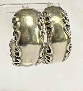 Vintage MEXIKO Sterling Silber 925 SILBER WORLD Wide Scroll Creolen - Bild 1 von 7