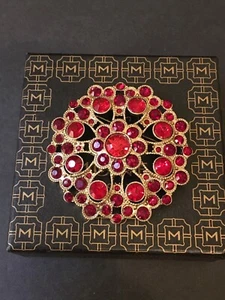 Broche Estrella Racimo Vintage Monet Grande Rojo y Borgoña Estrás Con Caja De Regalo - Imagen 1 de 9