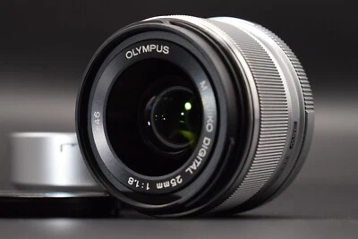 [MINT] Olympus M.Zuiko DIGITAL 25mm f/1.8 Lens Silver  W/Hood From JAPAN #2543 - Image 1 of 4