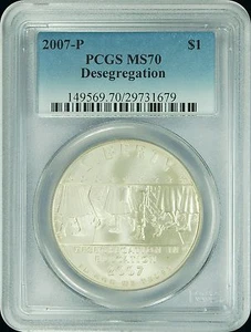2007-P PCGS MS70 Desegregation $1 Commemorative (New PCGS Label) - Picture 1 of 1