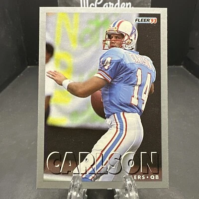 1993 Fleer Cody Carlson #181 Houston Oilers - Image 1 of 2