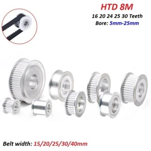 HTD 8M Timing Belt Smooth Tooth Idler Drive Pulley 16 20 24 25 30 Tooth, CNC, 3D - Picture 1 of 8